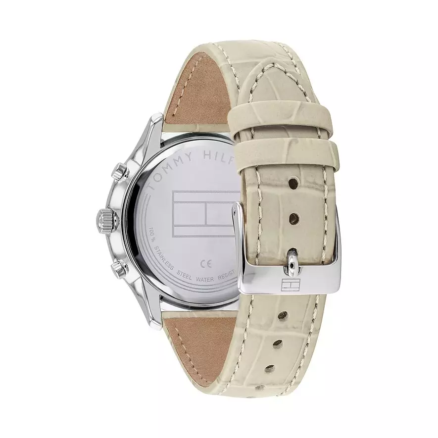 Tommy Hilfiger Meg Watch for Women with Beige Leather Strap
