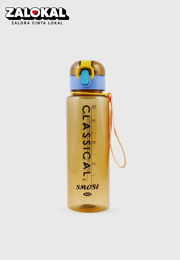 Wakakids Botol Minum Plastik Transparan Classical Smosi 800ml K101 Venrc Orange