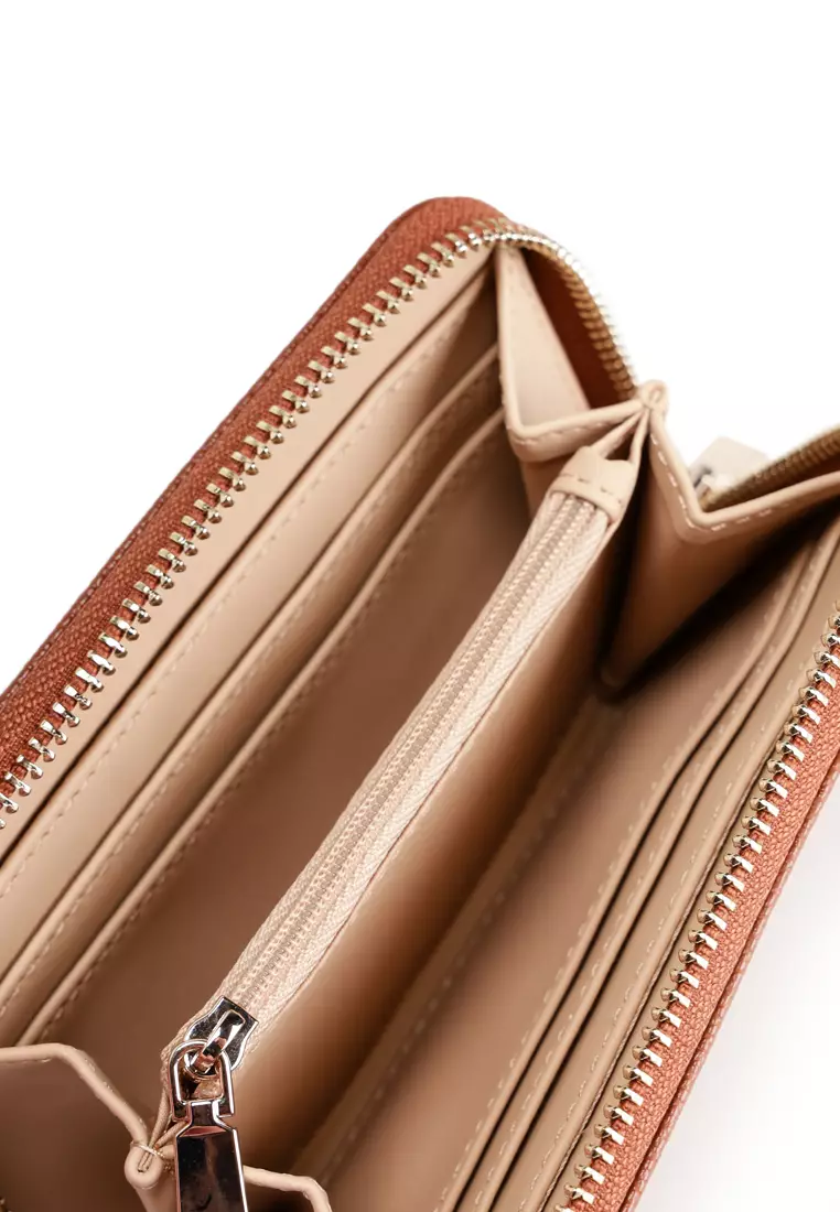 Amorette Signature Logo Medium Zip Around Wallet