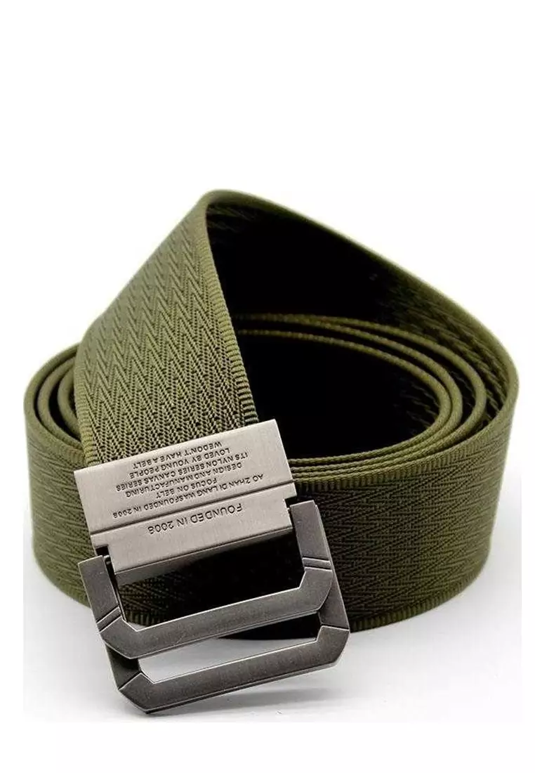 Jhoseph Tali Ikat Sabuk Pinggang Pria Casual Buckle Belt Material Canvas ORIGINAL - Green