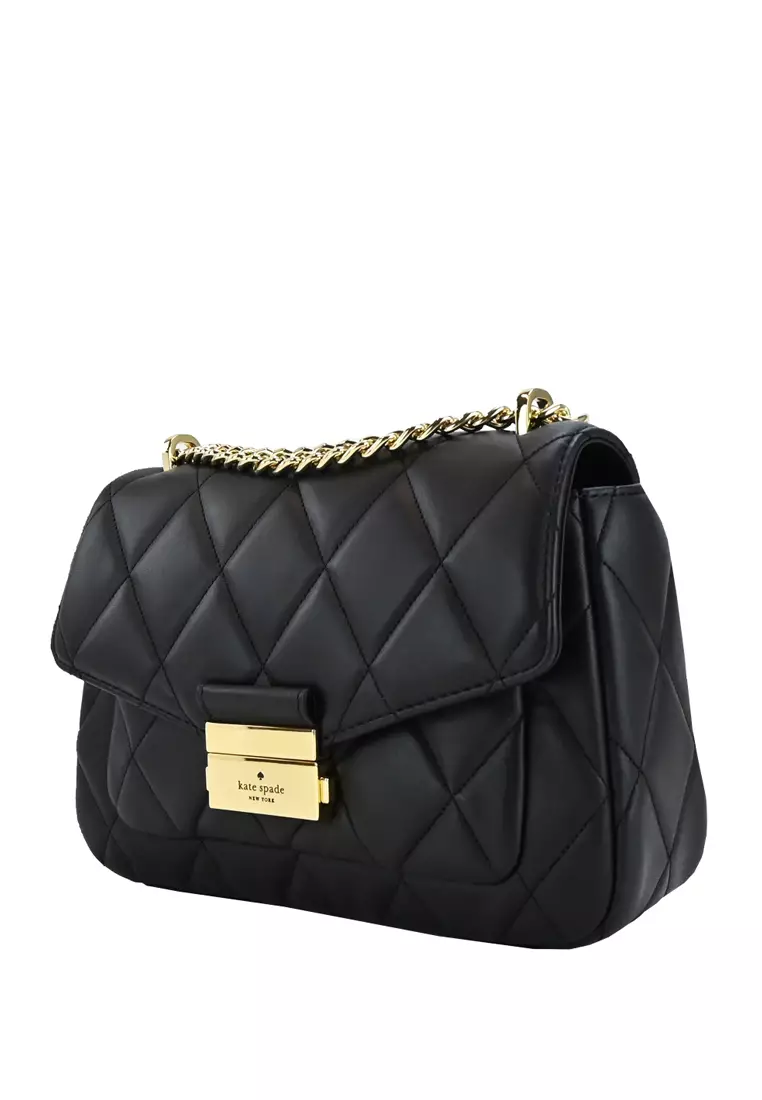 Carey Small Flap Shoulder Bag - Black