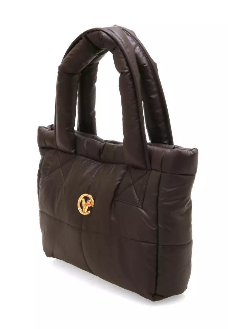 Angelina Pillow Puffy Bag Smooth Texture And High Quality - Dark brown