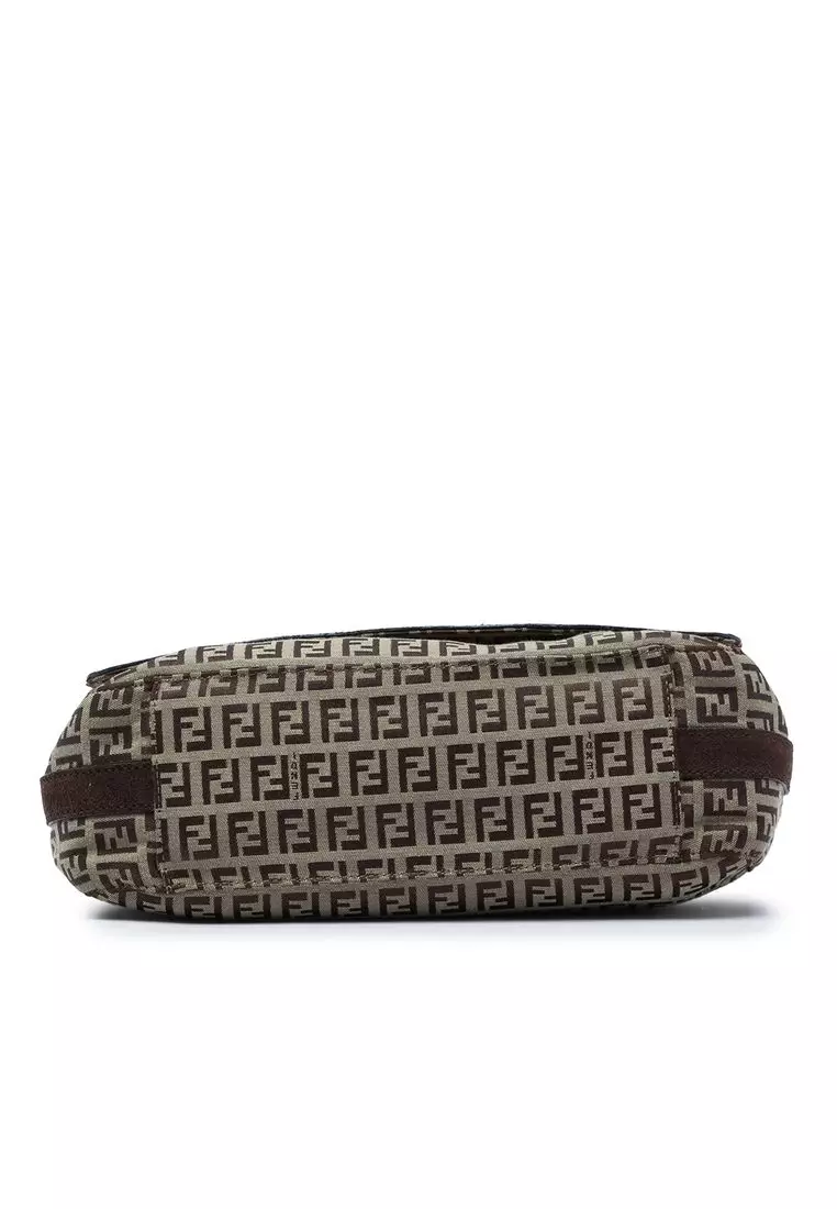Pre-Loved Fendi Zucchino Canvas Messenger Bag