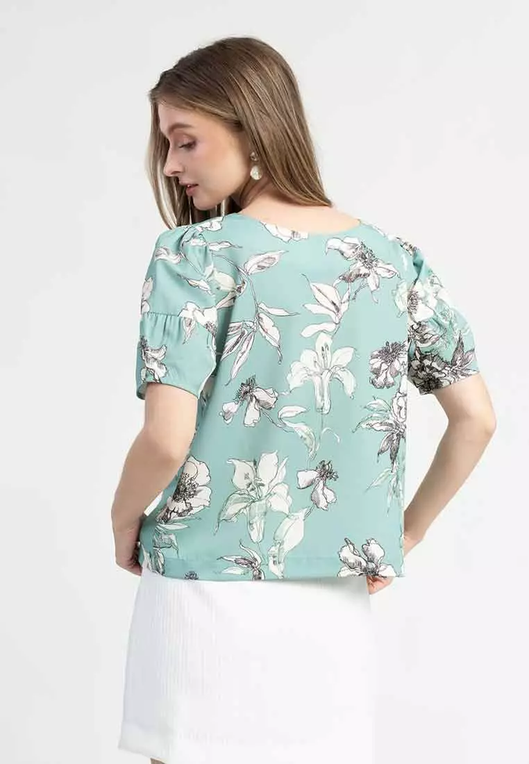 Nadine Floral Button-Up Blouse