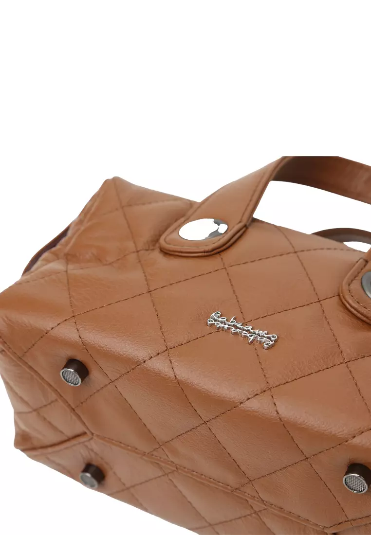 Chain Top Handle Tool Box Bag - Caramel