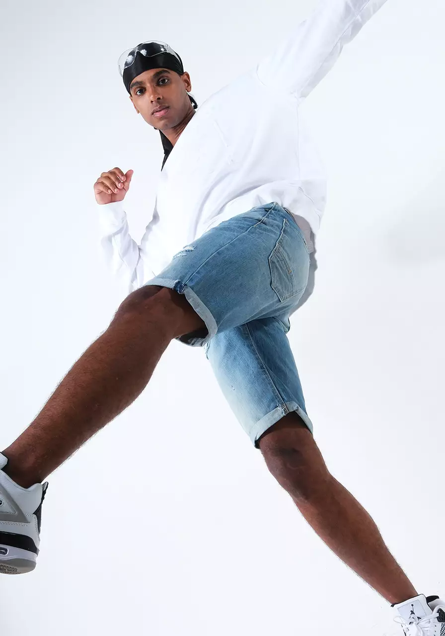 Celana Pendek Jeans Pria A01 Series Light Blue