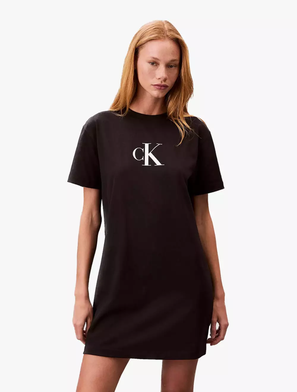 Calvin Klein - Monogram Logo Jersey T-Shirt Dress