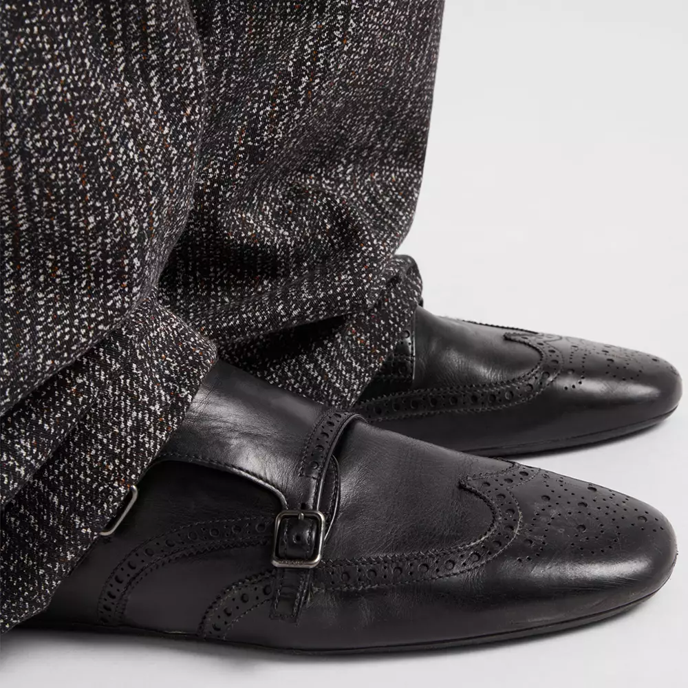 [5.5UPER DEALS] Shuffle Double Monk Strap Shoes Black