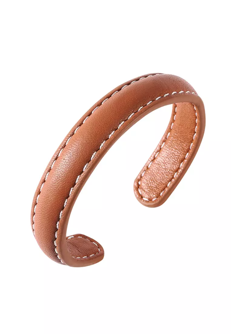 Mens leather bangle clearance bracelets