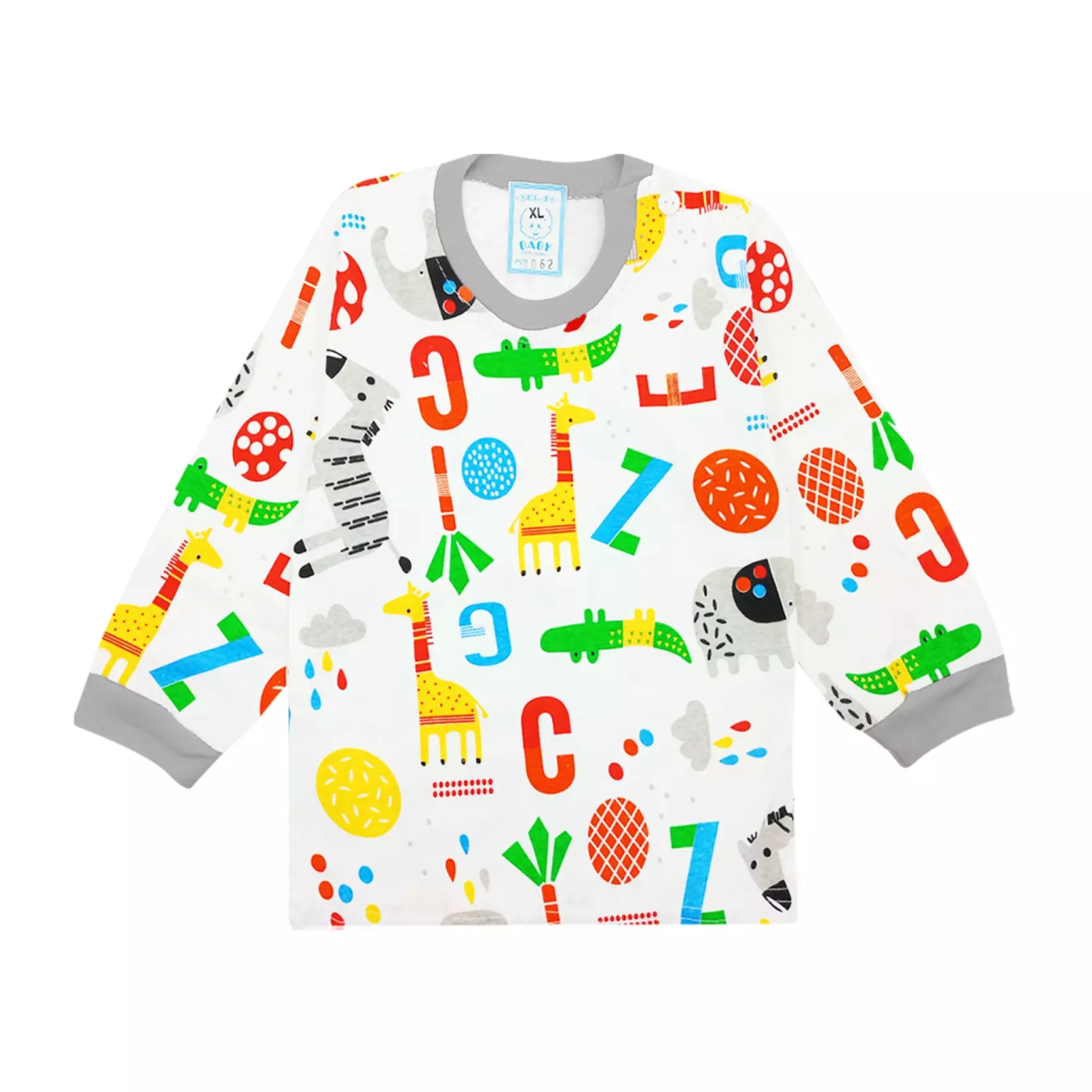 Wakakids Piyama Bayi Anak Baju Tidur Usia 6 Bulan Hingga 12 Bulan Unisex Motif Animals