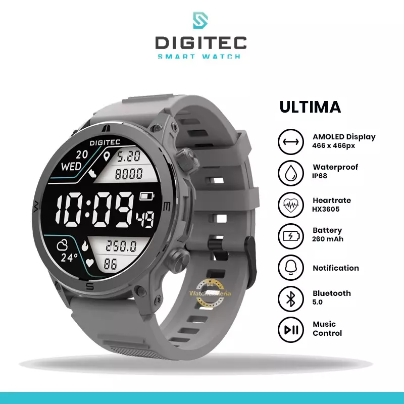 Digitec Ultima Smartwatch karet Abu cowok