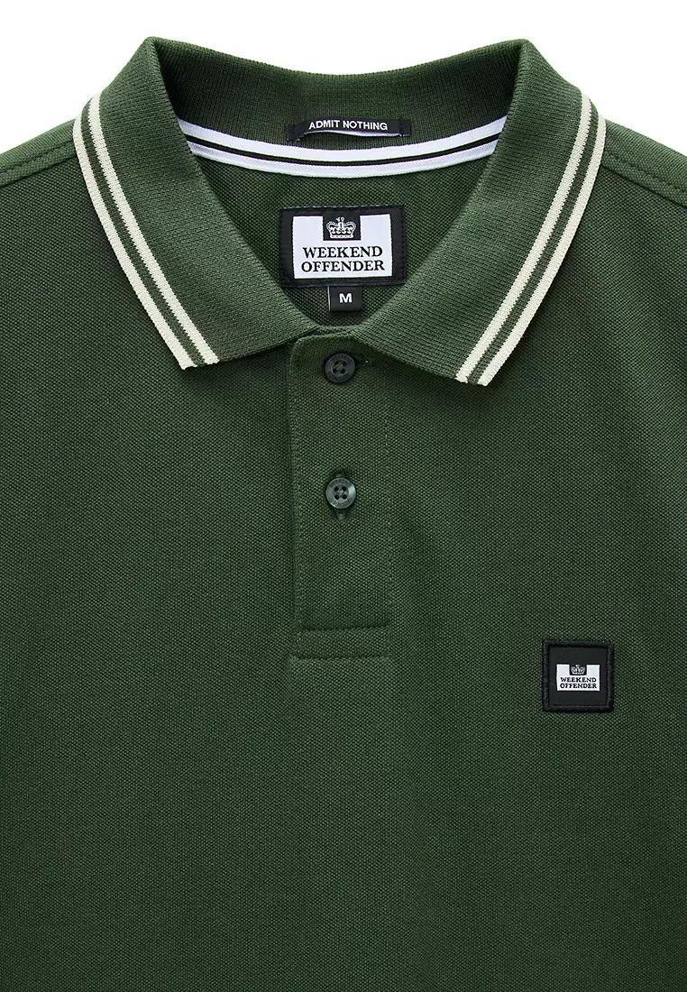 MENS BLACK FOREST/CALCIUM LEVANTO POLO WITH CONTRAST TIPPING