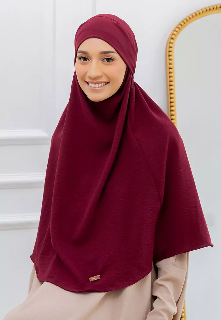 Halima French Khimar Maroon