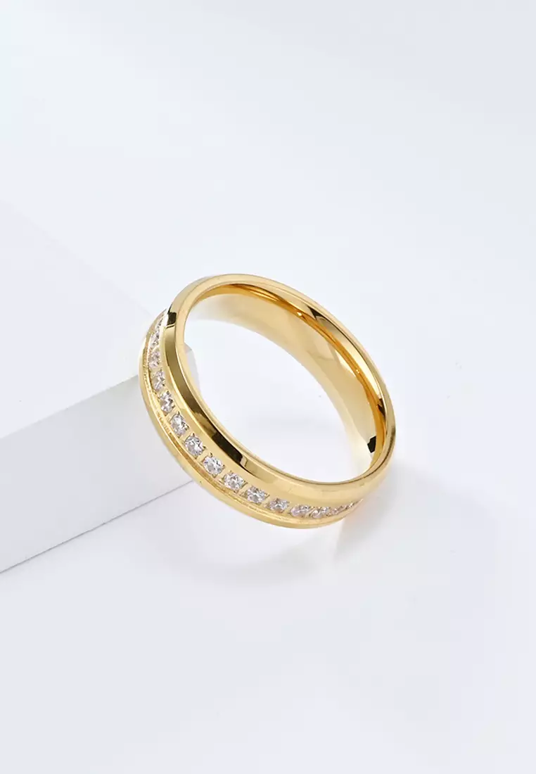 Titanium Steel Zircon Ring JW QF-JZ850