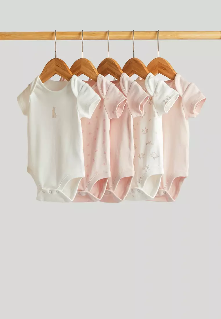 5 Pack My First Pink Short-Sleeved Bodysuits
