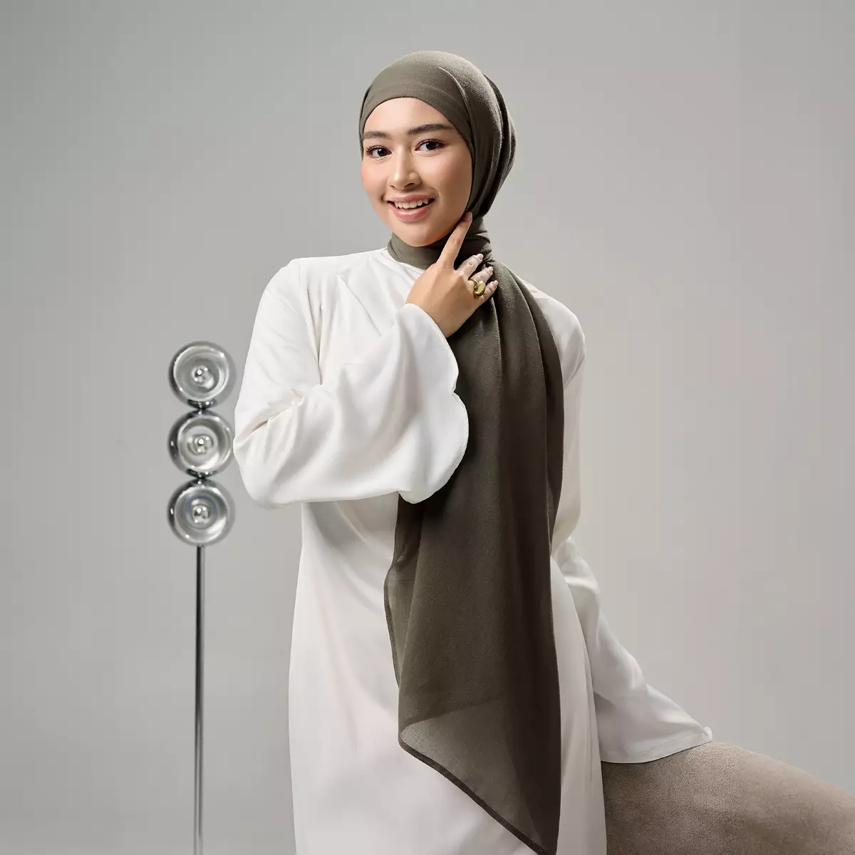 ZM Zaskia Mecca - Yona Wood | Arabian Shawl Pashmina Hijab Premium