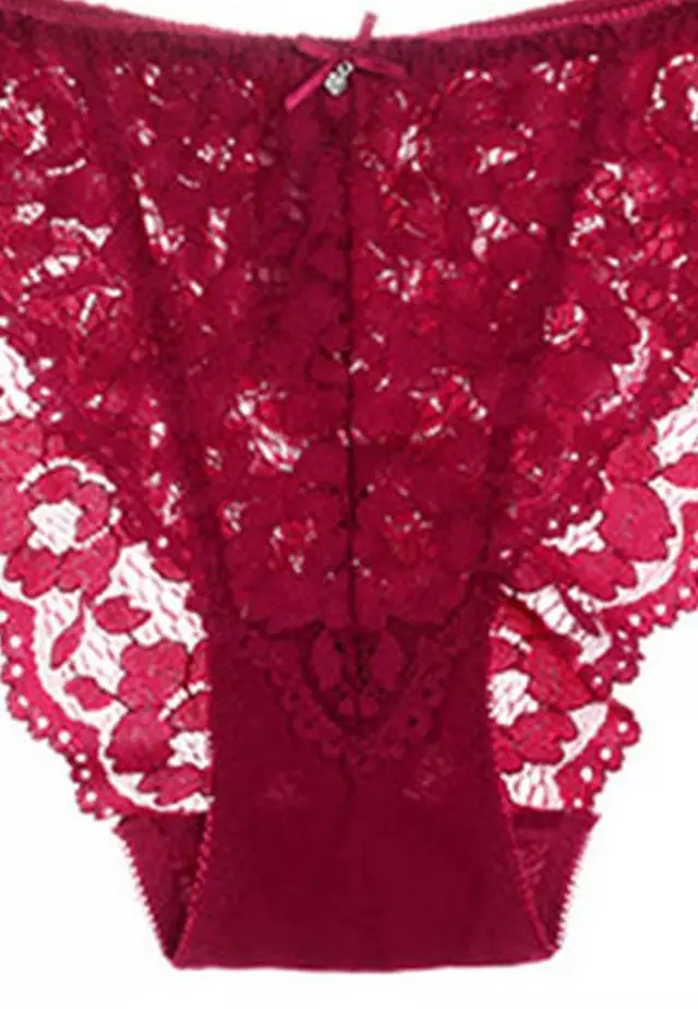 Lace Underwire Bra with Panty Set CA123114RD