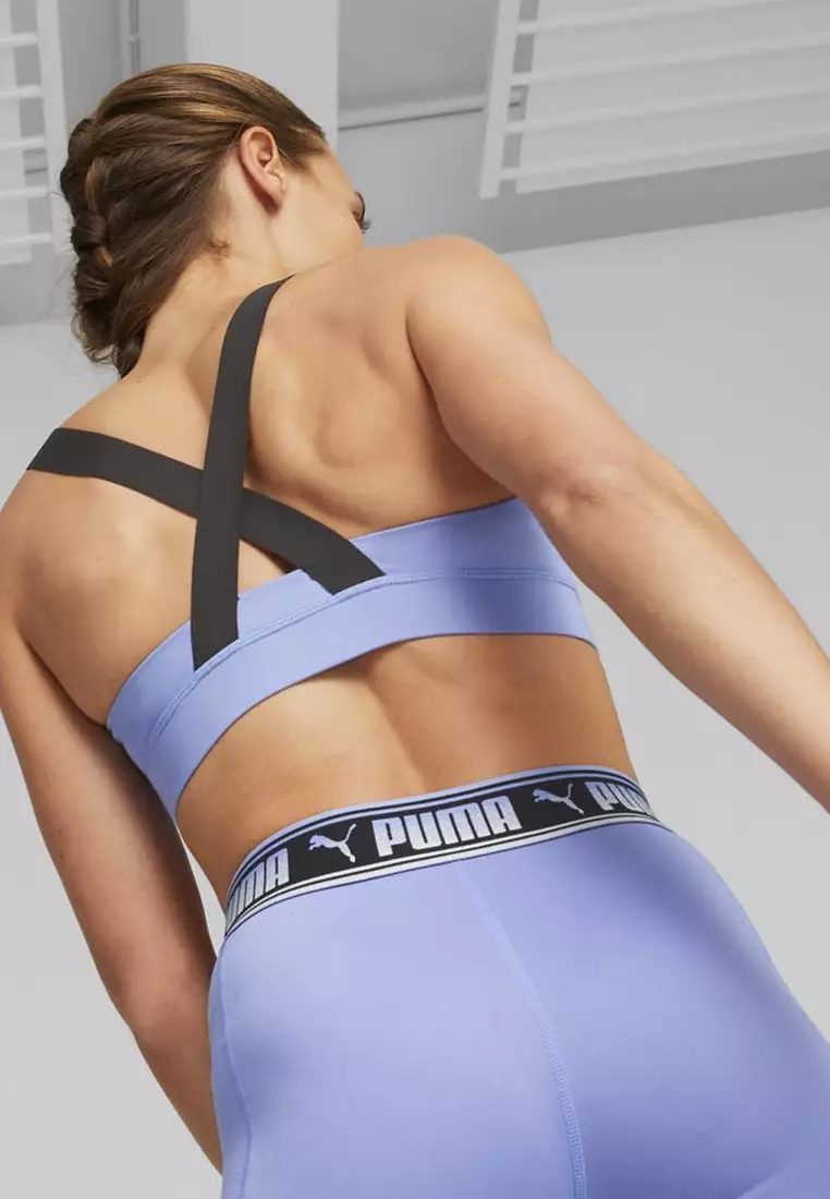 PUMA Mens Mid Impact 4Keeps Graphic Sports Bra Training Casual Casual - Blue