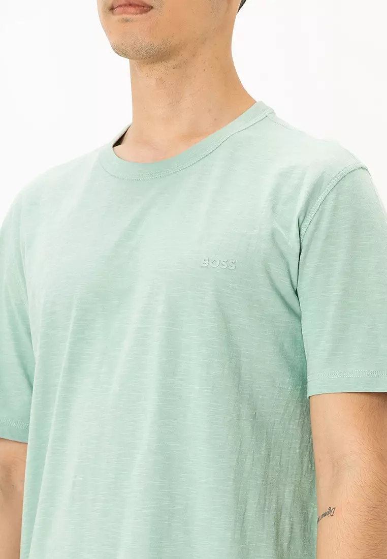 Logo Slub Cotton T-Shirt - BOSS Orange