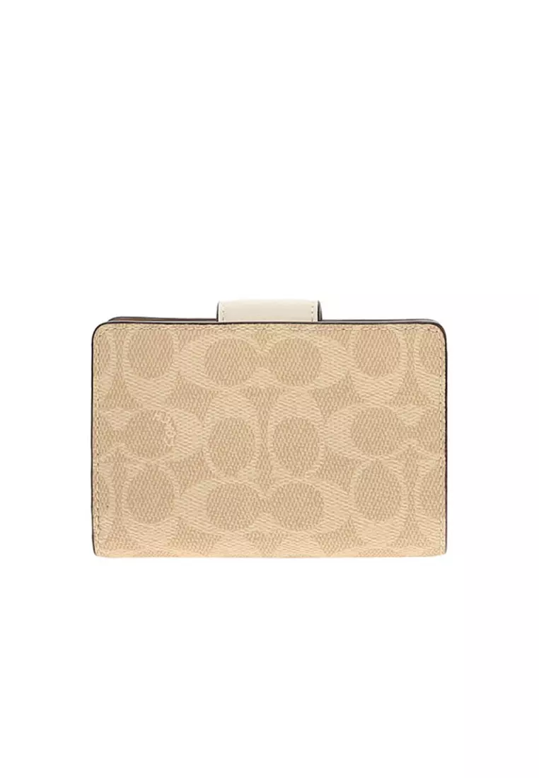 Medium Corner Zip Wallet In Signature Canvas CW786