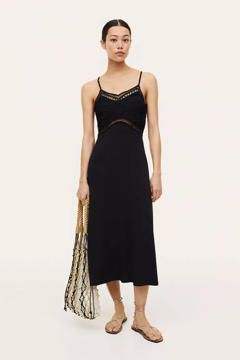 Jual H&M Crochetlook dress Original 2023 ZALORA Indonesia