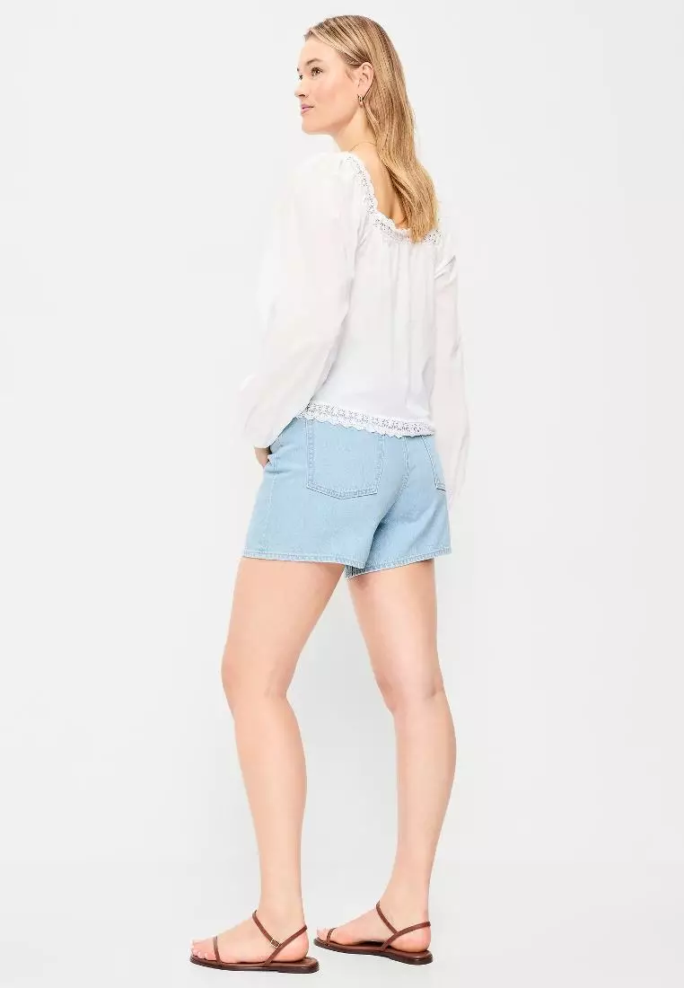 Women's High-Waisted Wow Baggy Jean Shorts -- 5-inch inseam