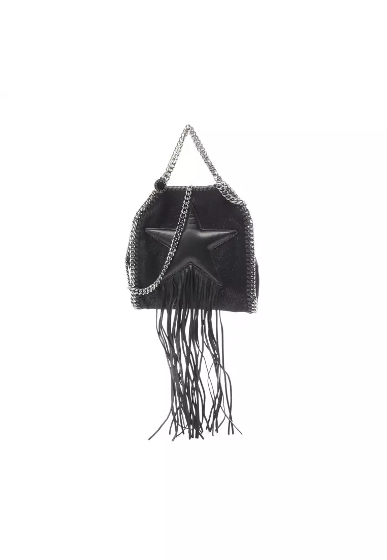 Buy STELLA MCCARTNEY Pre-loved STELLA MCCARTNEY Falabella Tiny chain  shoulder bag Fake leather black star fringe 2024 Online