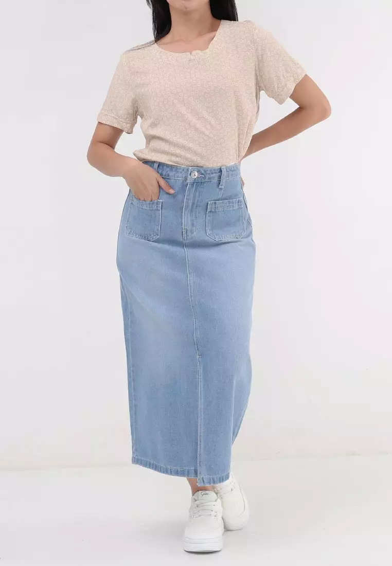 Denim Maxi Skirt Ladies