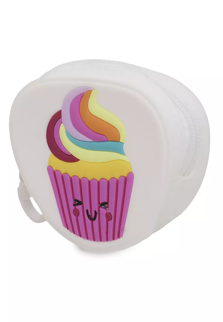 Fiore Dompet Coin Jelly Anak Wanita Motif Cupcake Kids Wallet Material Silicone - White
