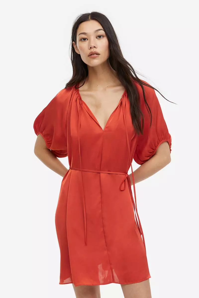 tie detail satin dress h&m Buy H&M Tie-Detail Satin Dress - Dresses for Women 26229522