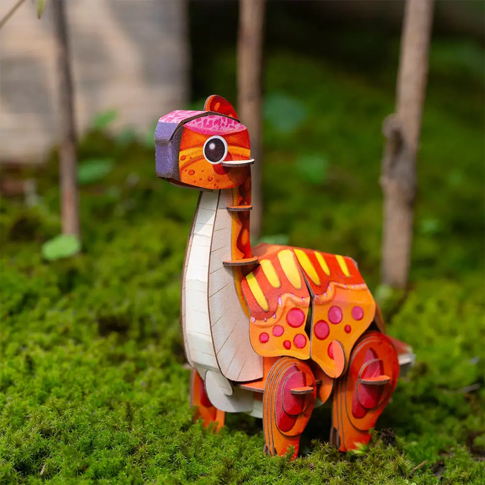 MIEREDU 3D PUZZLE BUILD & SOUND BRACHIOSAURUS SET 38 PCS - ORANYE