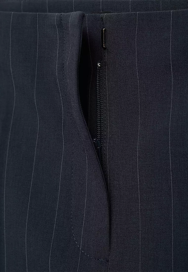 Chalk-Stripe Straight Trousers