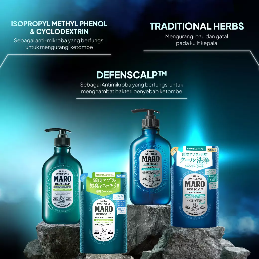 MARO Deo Scalp Shampoo 480ml - Shampoo Pria Untuk Rambut Ketombe, Gatal, Berminyak