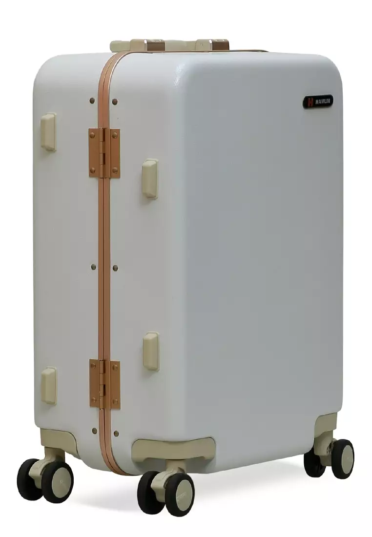 Carlton Tas Koper Alumunium Frame Size 20 Inch Travel Bag Unisex Large Compartment TSA Lock Material Polycarbonate ORIGINAL - White