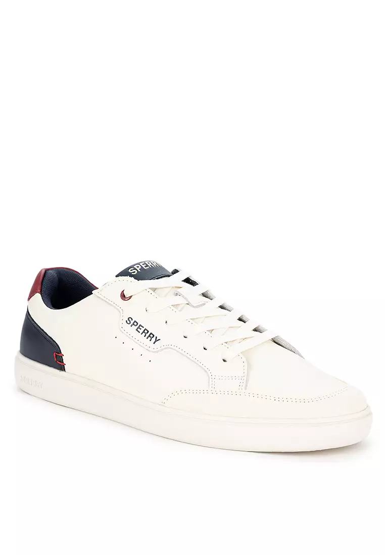 Men's Crew 90 Leather Sneakers Off White Navy Red