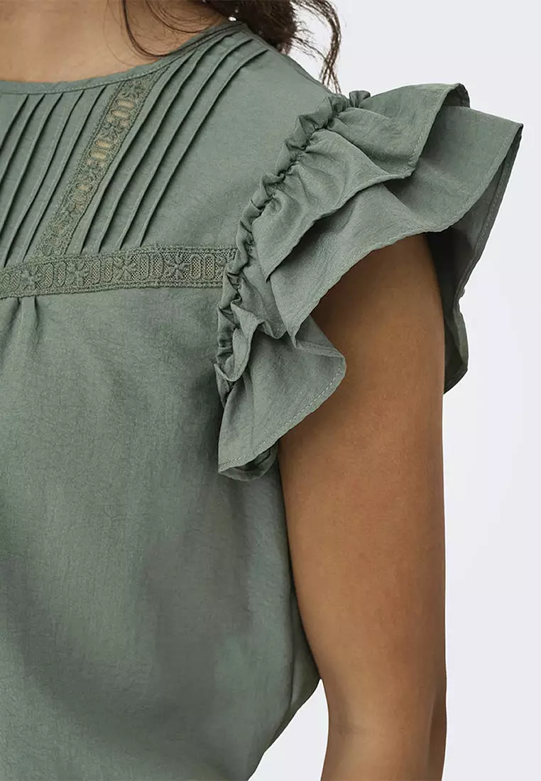 Sleeveless Woven Lace Top