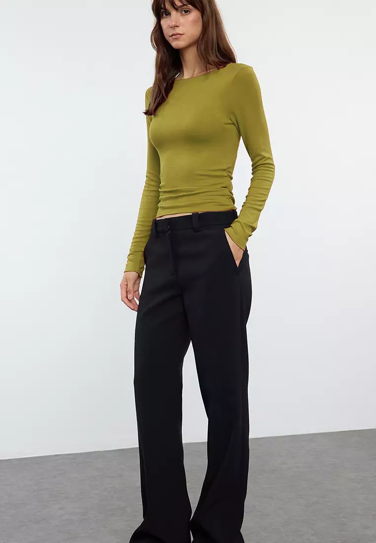 Boat Neck Long Sleeves Top