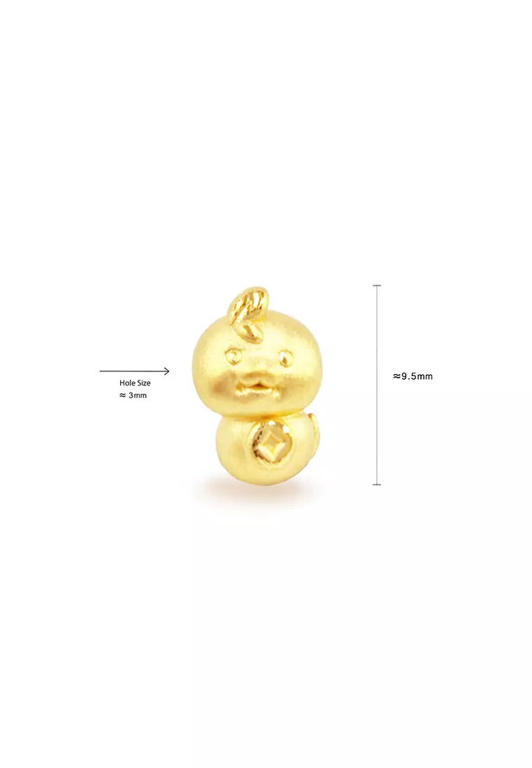 THE Mix Collection 999.9/24K Pure Gold 12 Zodiac Charm Gold Steel Wire Clasp Bracelet Set L1-B650F