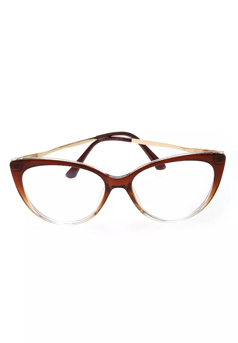Kiano Kacamata Wanita Anti Radiasi Glasess Frame Material Plastic ORIGINAL - Brown Transparent