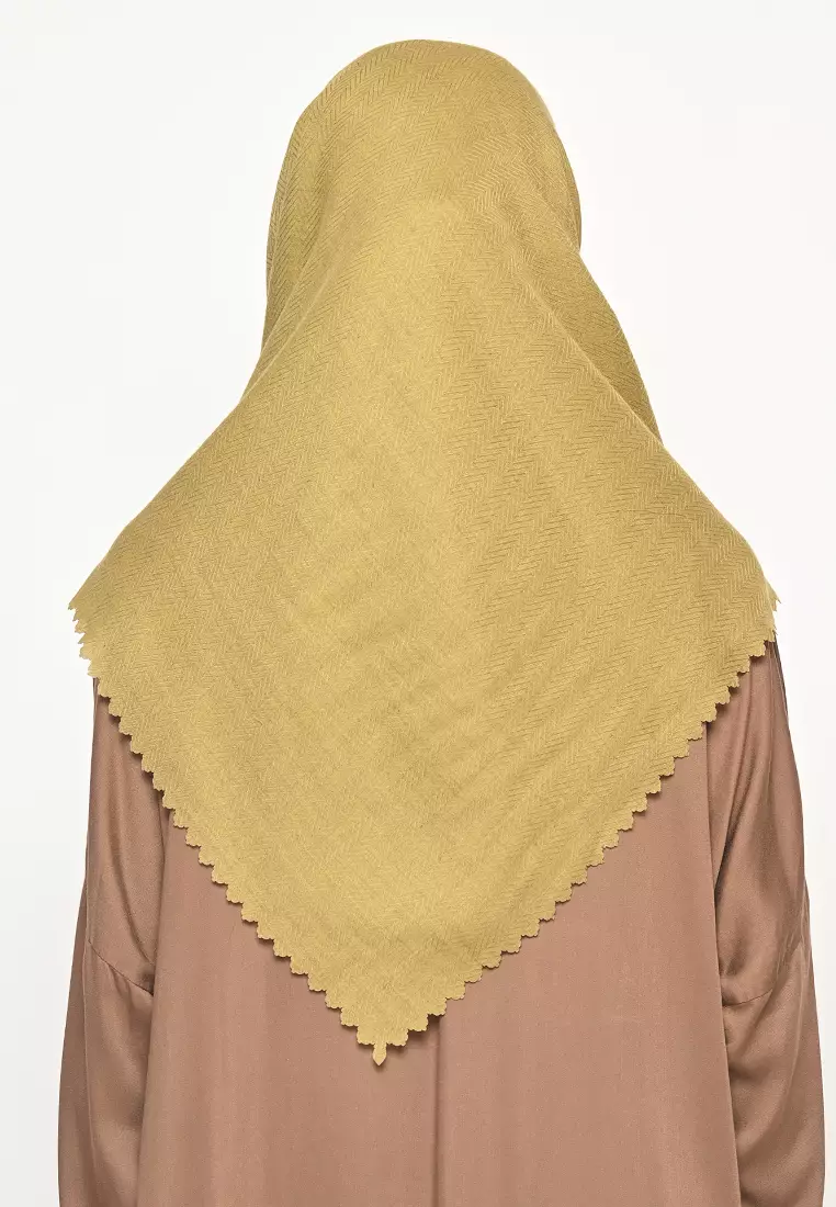 Hijab S4 Voal Zaffron Lasercut Stupa Olive