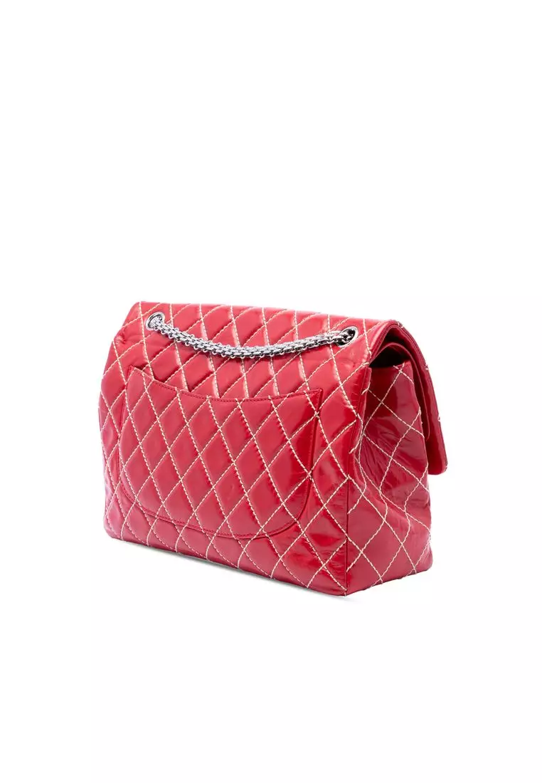 Pre-Loved Chanel Quilted Glazed Calfskin Reissue 2.55 Surpique Double Flap 227