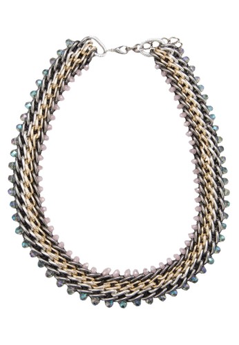 Mixed Metal Necklace With Crystal Border, 飾品配件, 項esprit衣服目錄鍊
