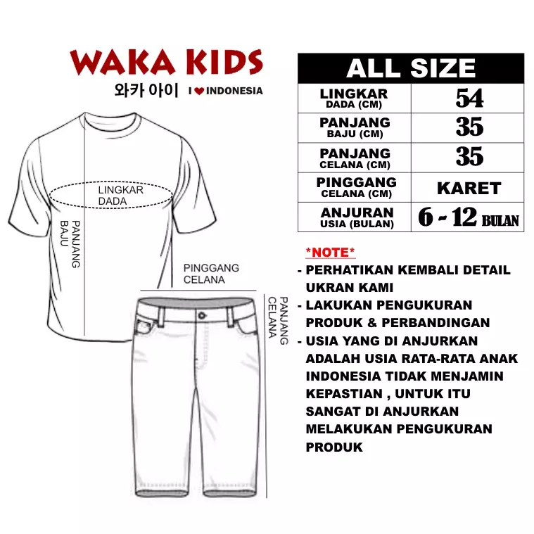 Wakakids Baju Bayi Anak Laki Laki Lengan Pendek Usia 6 Bulan Hingga 12 Bulan Setelan Celana Jeans Jogger Motif Cat Fish 3451 Biru
