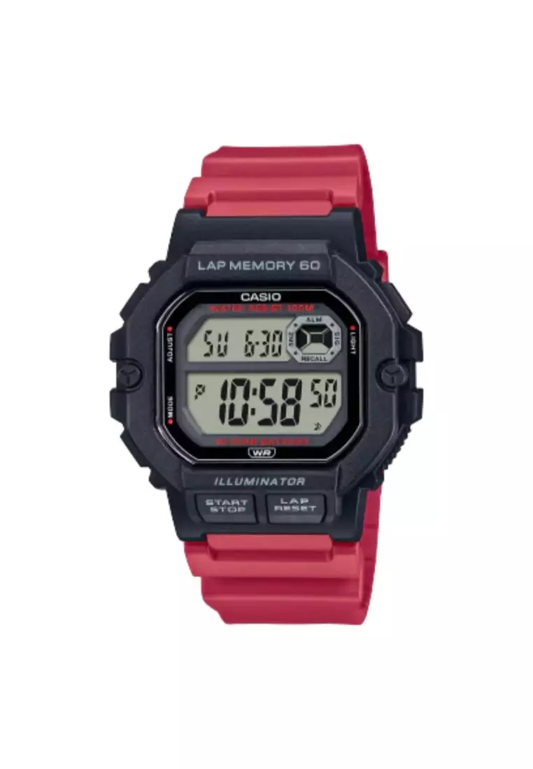 Buy Casio Casio General WS 1400H 4AVDF Red Resin Unisex Watch 2023