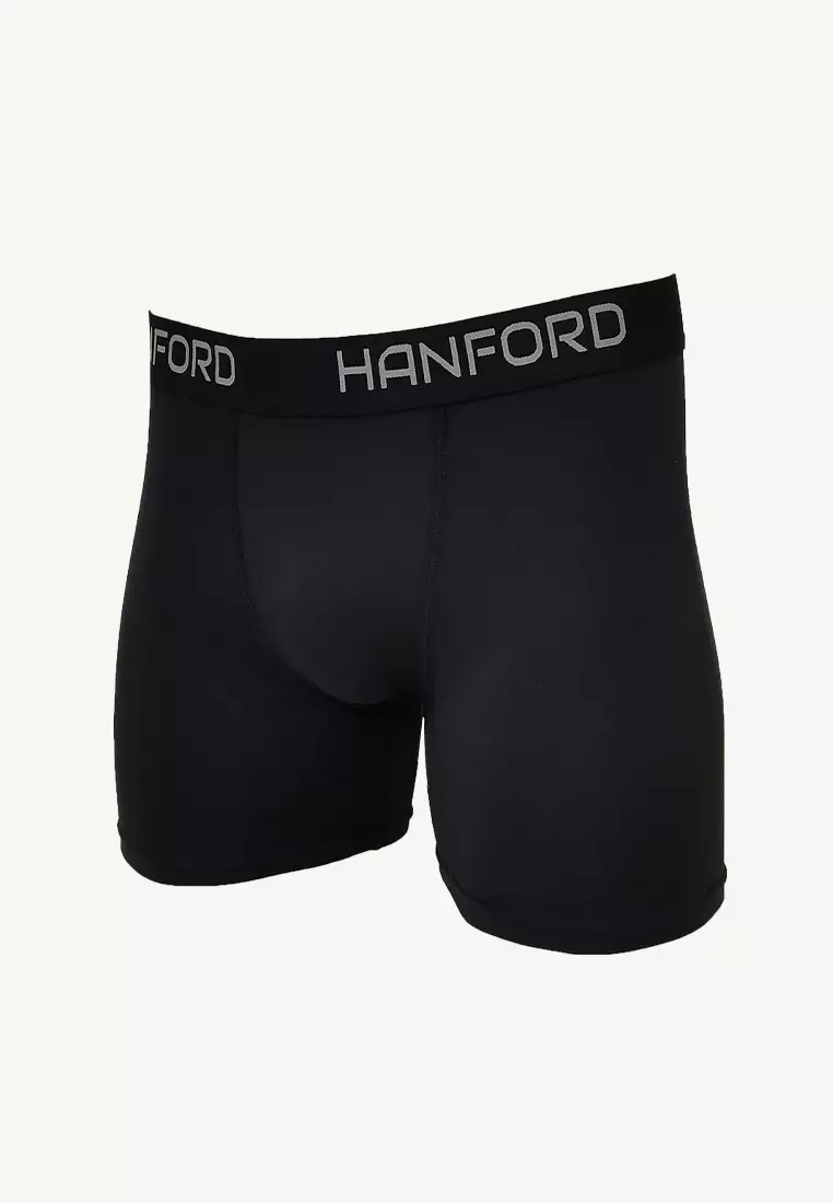 Athletic Men Quick Dry Compression Boxer Shorts Flex01 - Black (Single Pack)