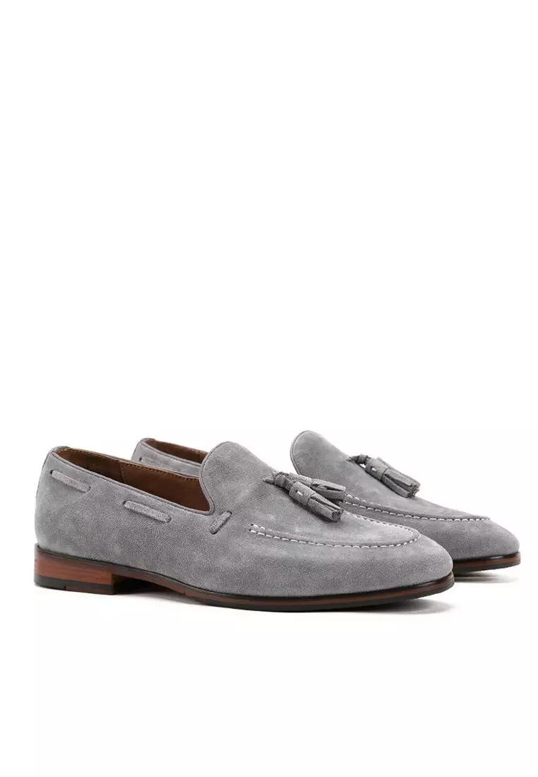 Mens grey loafers best sale