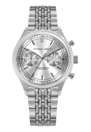 Filippo Loreti silver Filippo Loreti - Como Chronograph - Como Especiale White Link unisex quartz watch, 40mm diameter C0B98ACD52468FGS_1