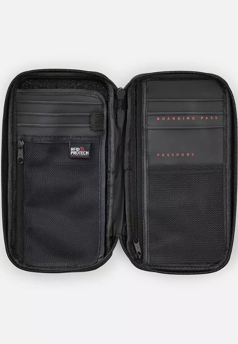 Men F-Light 搜索旅行錢包 036MWA-黑色/灰色