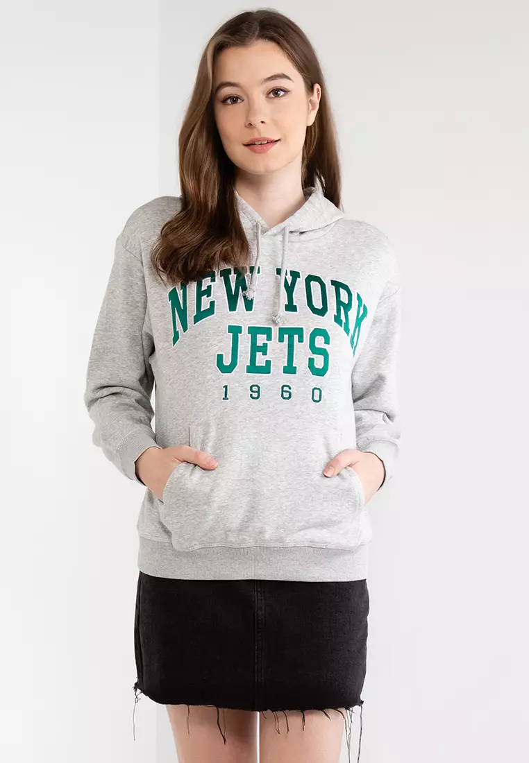 H&M+ Motif-front sweatshirt - Dark green/New York Jets - Ladies