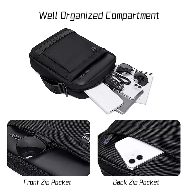 Arctic Hunter K00162 Tas Selempang Messenger Bag Sling Bag Shoulder Chest Bag Pria - BLACK